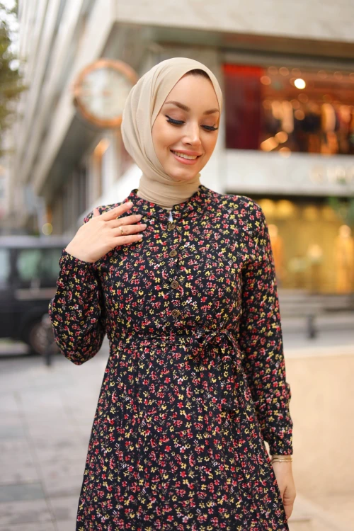 Çıtır Desenli Elbise N006