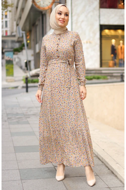 Çıtır Desenli Elbise N006