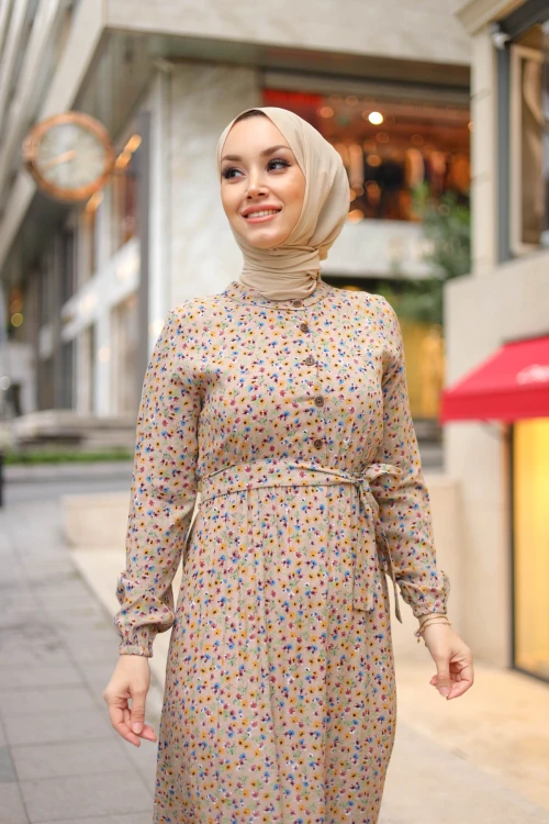 Çıtır Desenli Elbise N006