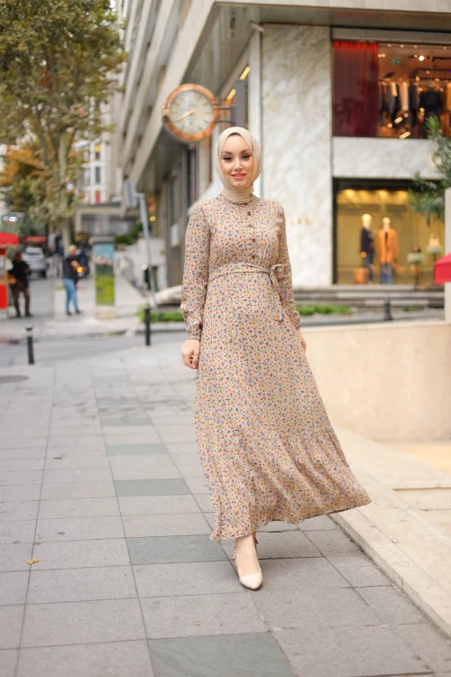 Çıtır Desenli Elbise N006