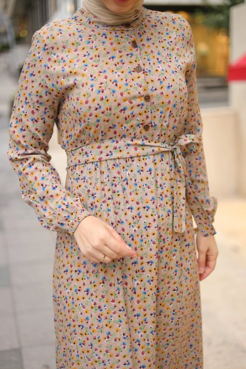 Çıtır Desenli Elbise N006