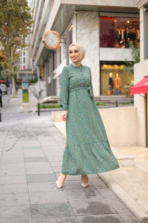 Çıtır Desenli Elbise N006