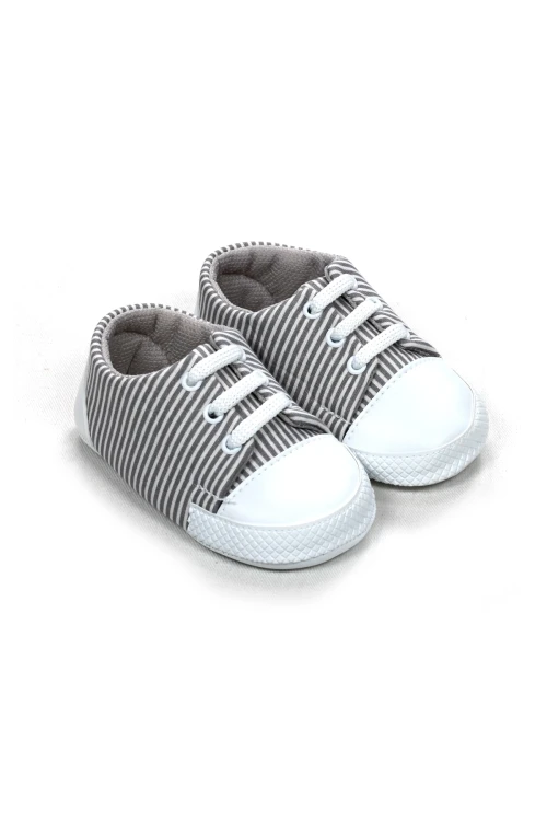 Çizgili Bağcıklı Bebek Ayakkabısı 1095