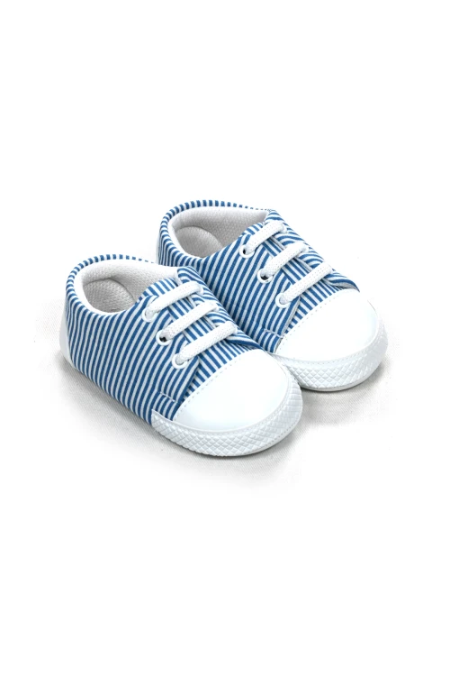 Çizgili Bağcıklı Bebek Ayakkabısı 1095