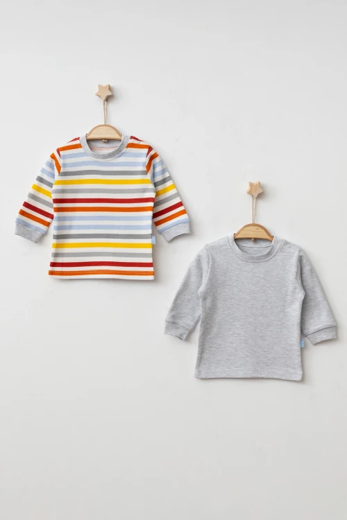 Çizgili Bebek 2Li Body 9704