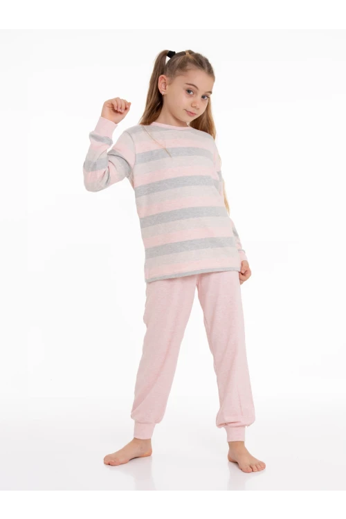 Çizgili Kız Pijama Takımı 54505