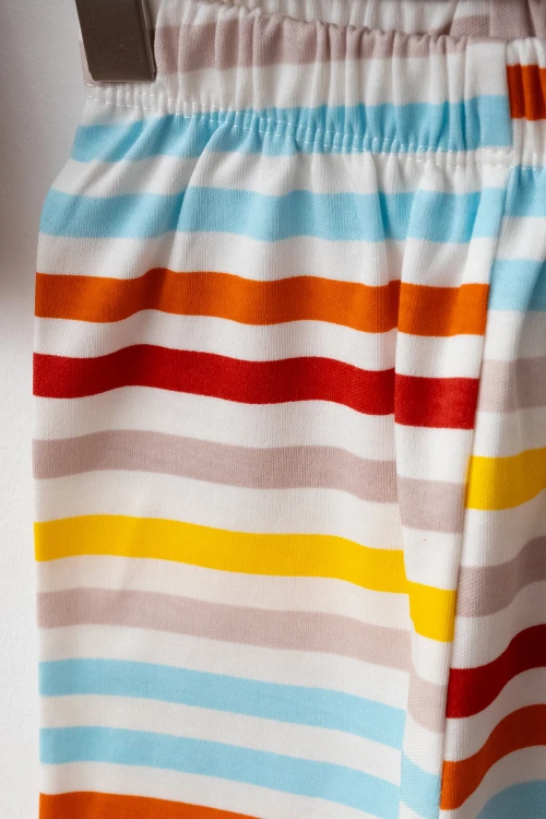 Çizgili Ready Baskılı Pamuklu Pijama Takımı 45159