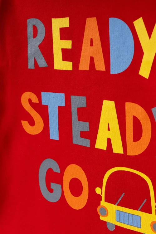 Çizgili Ready Baskılı Pamuklu Pijama Takımı 45159