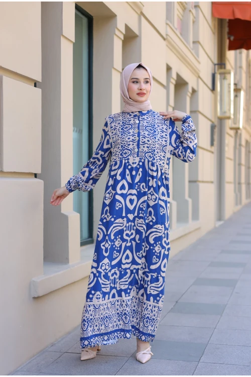 Desenli Elbise N009