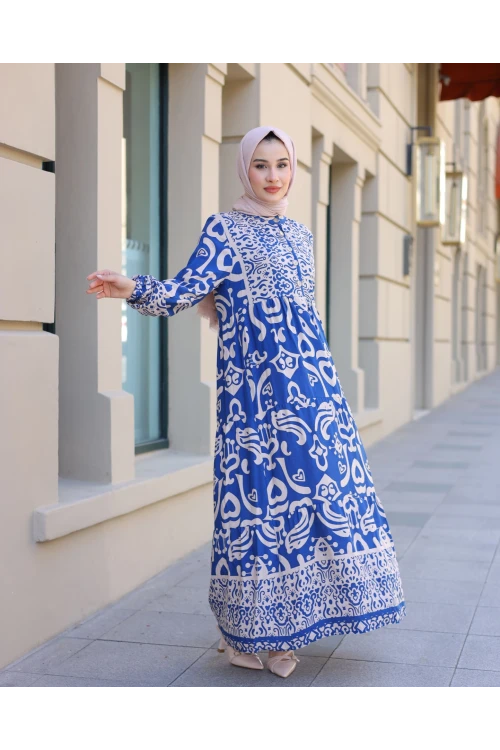 Desenli Elbise N009