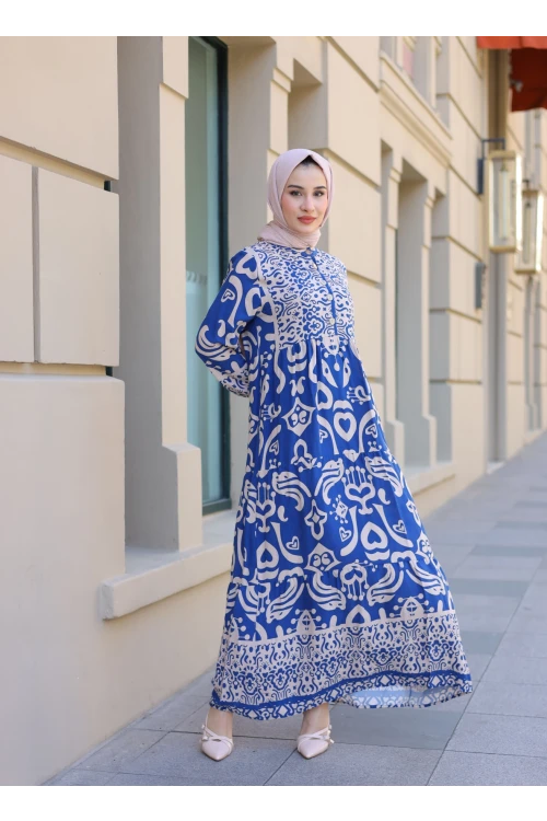 Desenli Elbise N009