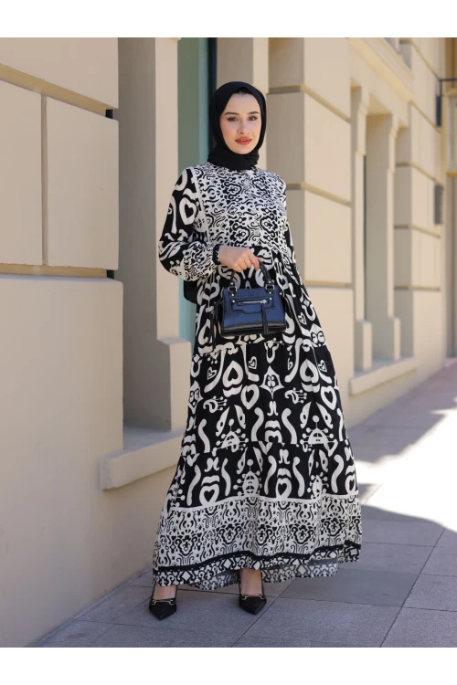 Desenli Elbise N009