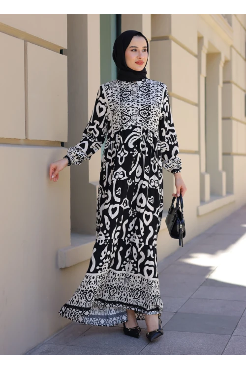 Desenli Elbise N009