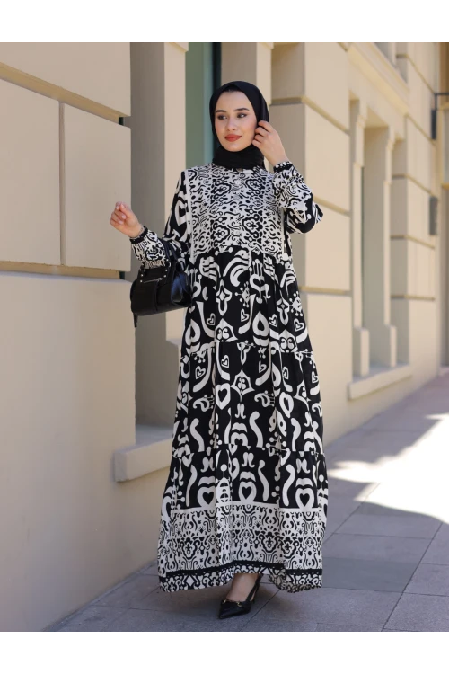 Desenli Elbise N009