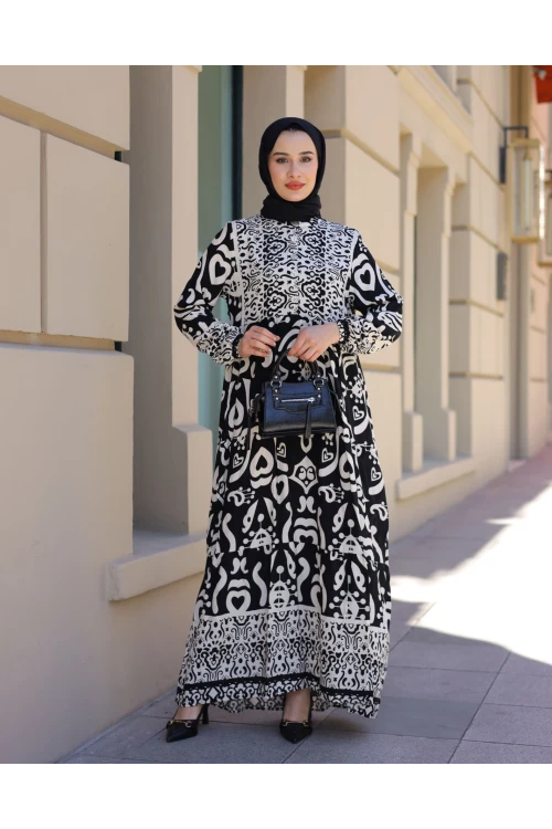 Desenli Elbise N009