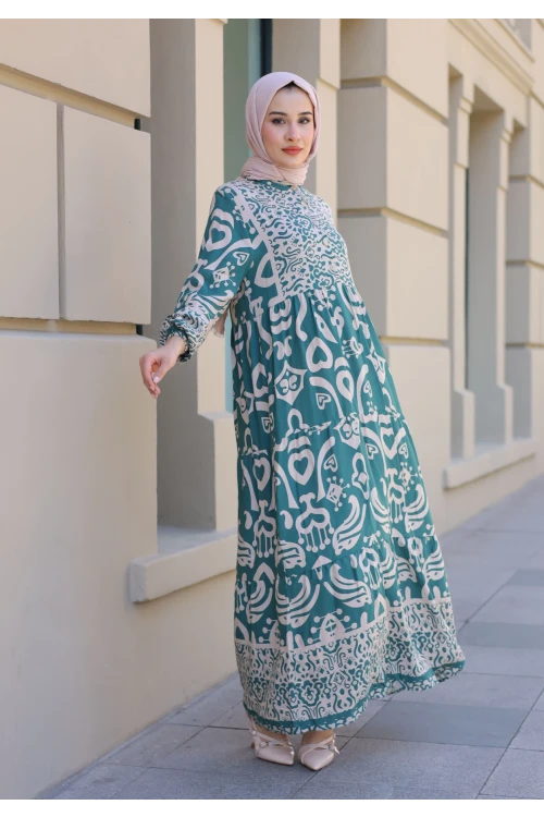 Desenli Elbise N009
