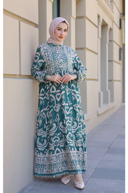Desenli Elbise N009