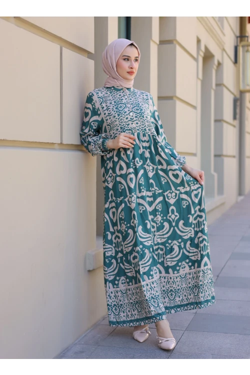 Desenli Elbise N009