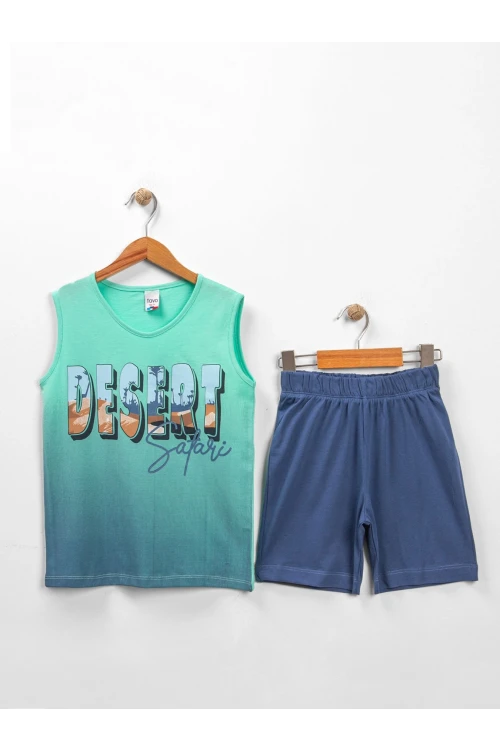 Desert Safari Baskılı Sıfır Kol Şortlu Takım 15389