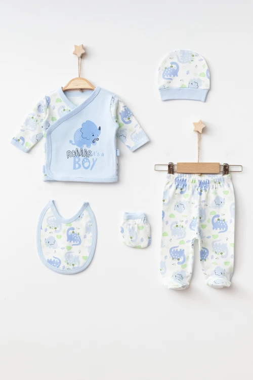 Dinazor Baskılı Erkek Bebek 5li Set 3002