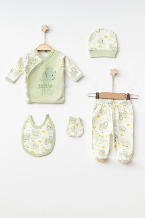 Dinazor Baskılı Erkek Bebek 5li Set 3002