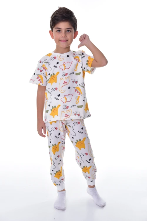 Dinazor Desenli Kısa Kol Pijama Takımı 22203