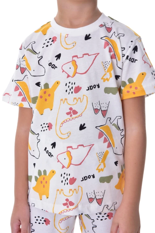 Dinazor Desenli Kısa Kol Pijama Takımı 22203