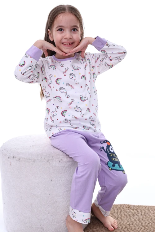 Dinazor Desenli Kız Pijama Takımı 2206