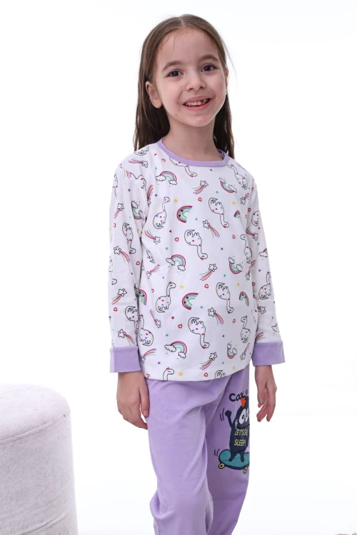 Dinazor Desenli Kız Pijama Takımı 2206