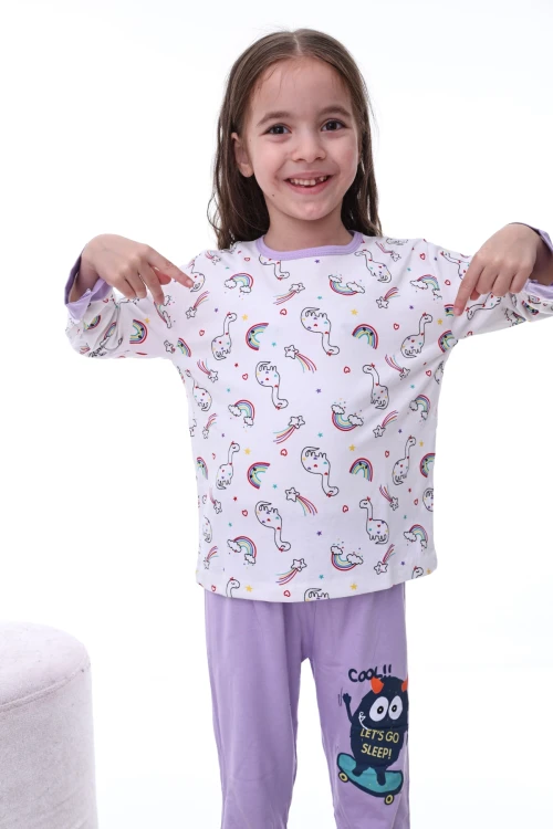 Dinazor Desenli Kız Pijama Takımı 2206