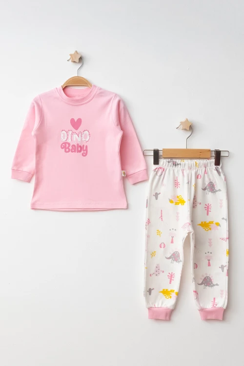 Dino Baby Baskılı Pamuklu Pijama Takımı 45166