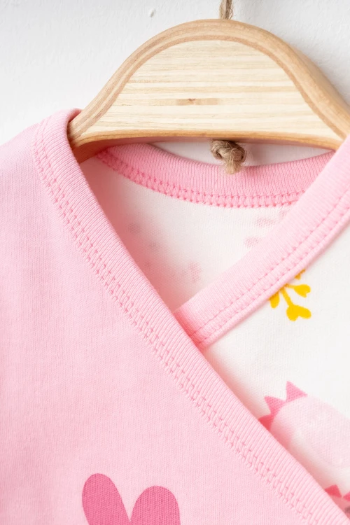 Dino Baskılı Kız Bebek 5li Set 3004