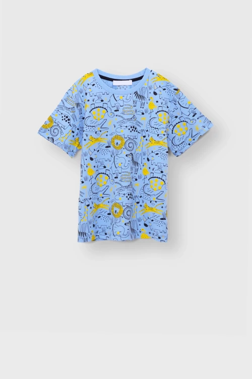 Dino Desenli Kısa Kol Pijama Takımı 22204