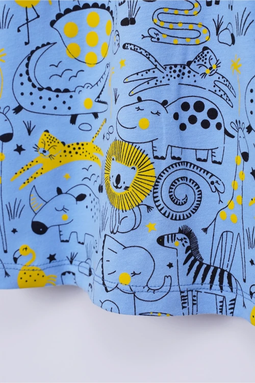 Dino Desenli Kısa Kol Pijama Takımı 22204