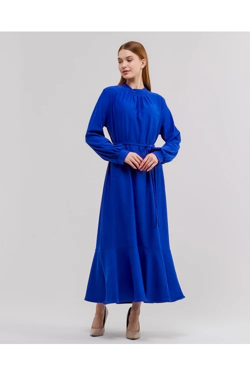 Dokuma Volanlı Elbise N005