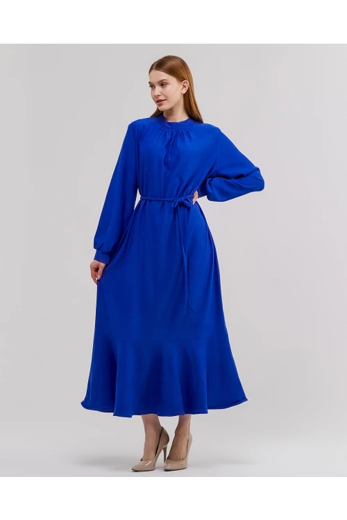 Dokuma Volanlı Elbise N005