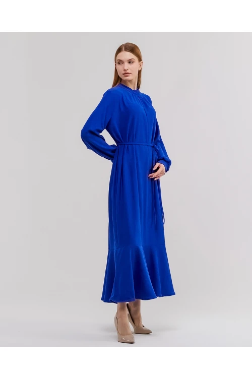 Dokuma Volanlı Elbise N005