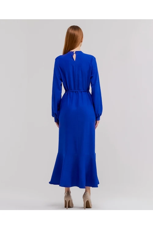 Dokuma Volanlı Elbise N005