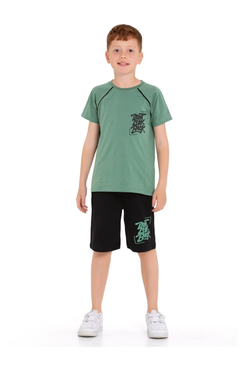 Dont Look Baskılı Erkek Şortlu Takım 73309