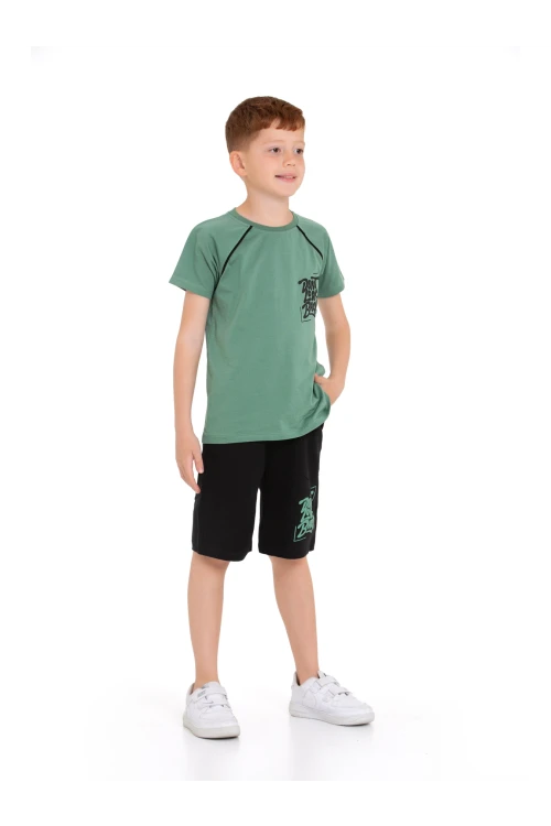 Dont Look Baskılı Erkek Şortlu Takım 73309