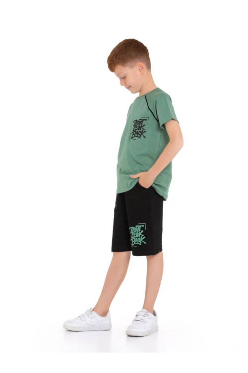 Dont Look Baskılı Erkek Şortlu Takım 73309