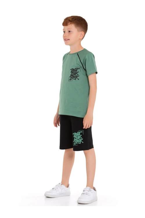 Dont Look Baskılı Erkek Şortlu Takım 73309