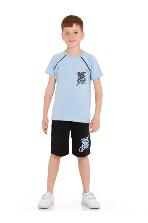 Dont Look Baskılı Erkek Şortlu Takım 73309