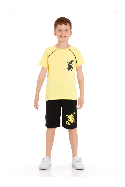 Dont Look Baskılı Erkek Şortlu Takım 73309