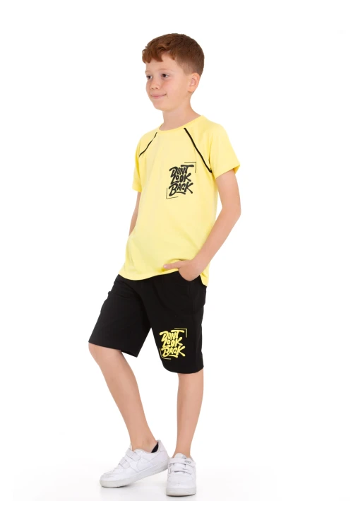 Dont Look Baskılı Erkek Şortlu Takım 73309