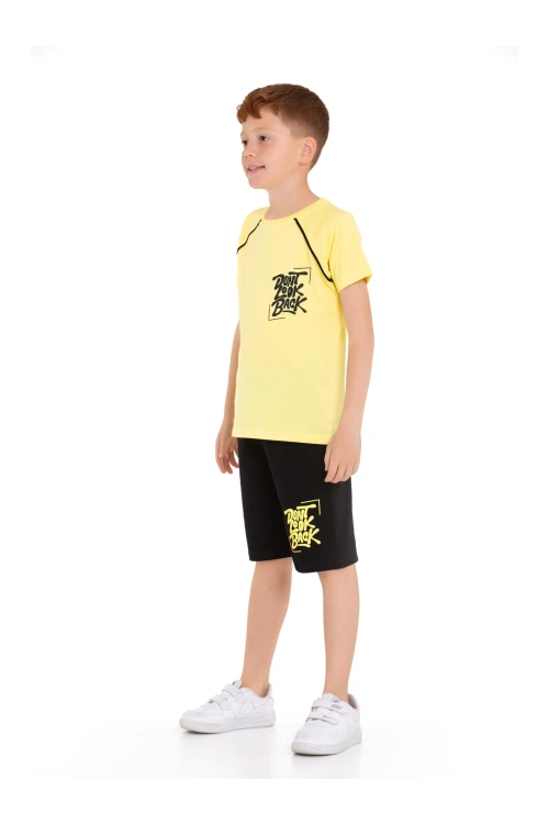 Dont Look Baskılı Erkek Şortlu Takım 73309