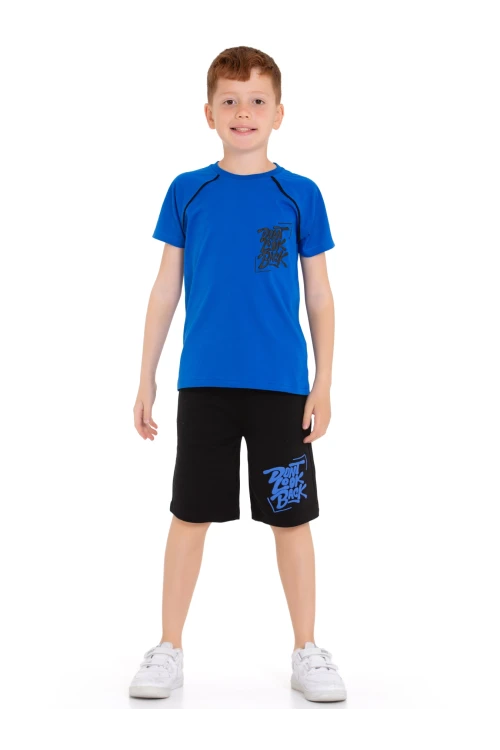 Dont Look Baskılı Erkek Şortlu Takım 73309