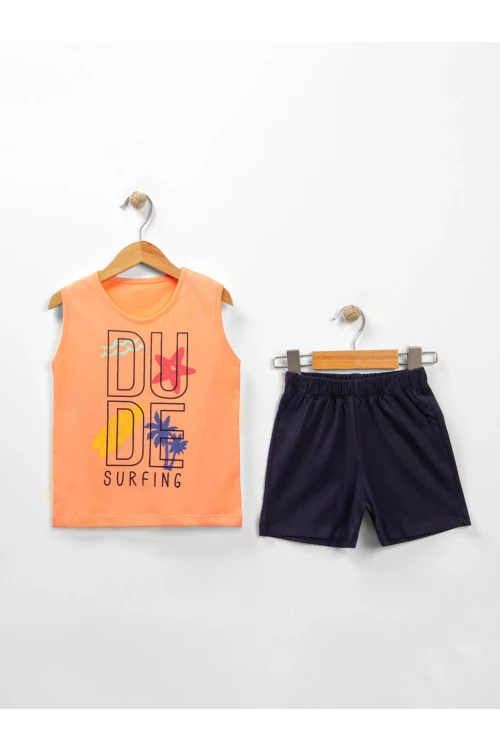 Dude Baskılı Sıfır Kol Şortlu Takım 15296