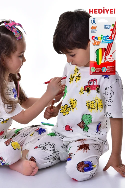 Figürlü Boyanabilir Pijama Takımı  PJ22226