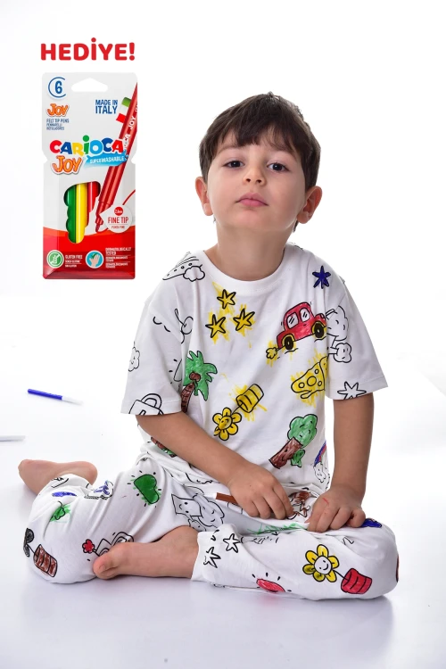 Figürlü Boyanabilir Pijama Takımı  PJ22226